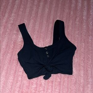 Bombshell Sportswear Black Knotted Sports Bra